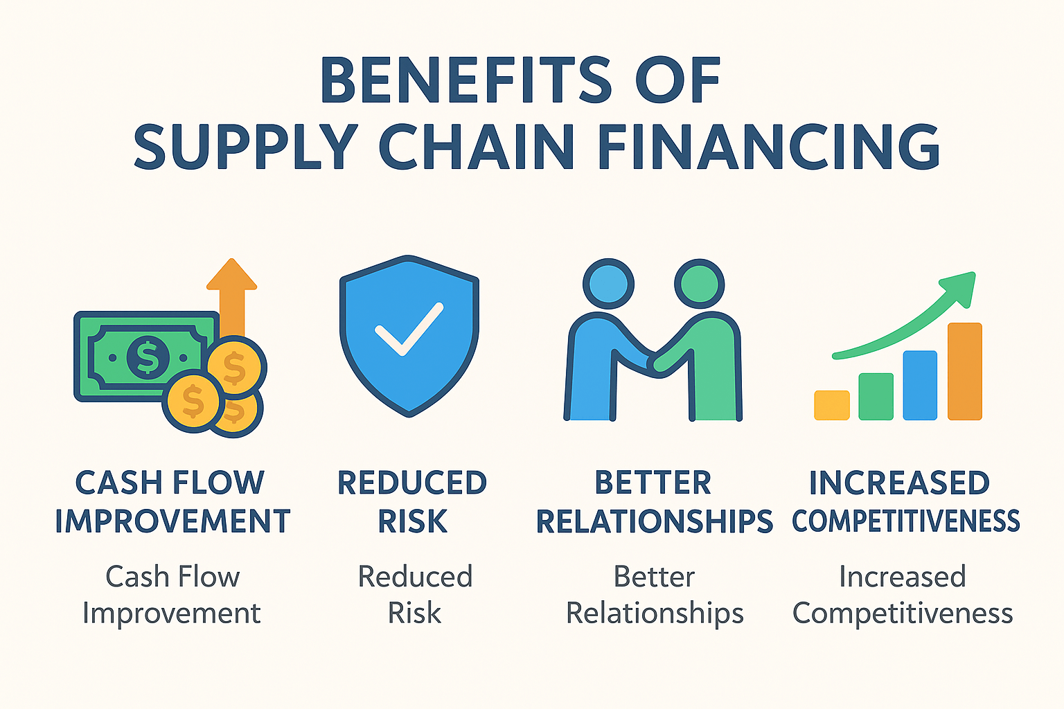 Infographic showing supply chain financing benefits